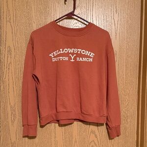 Yellowstone Dutton Ranch Women's Rust Crew Neck Sweater